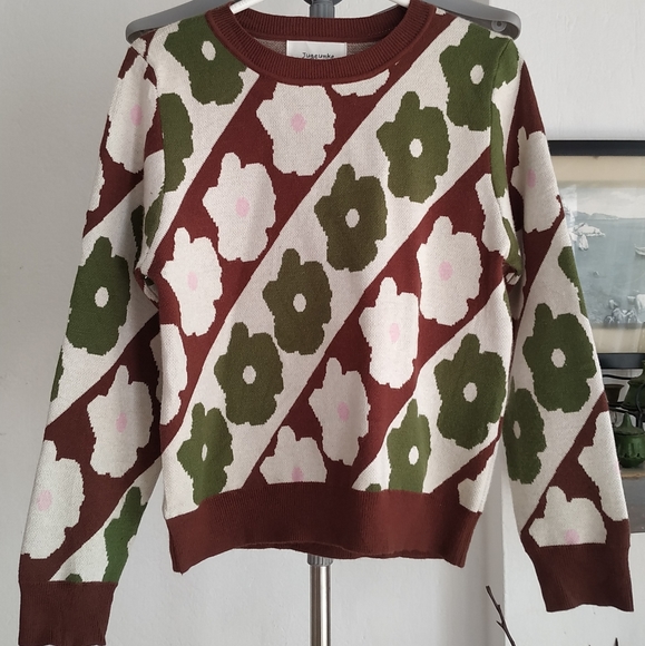Fashion designer Flower Jacquard Sweater - Picture 6 of 7